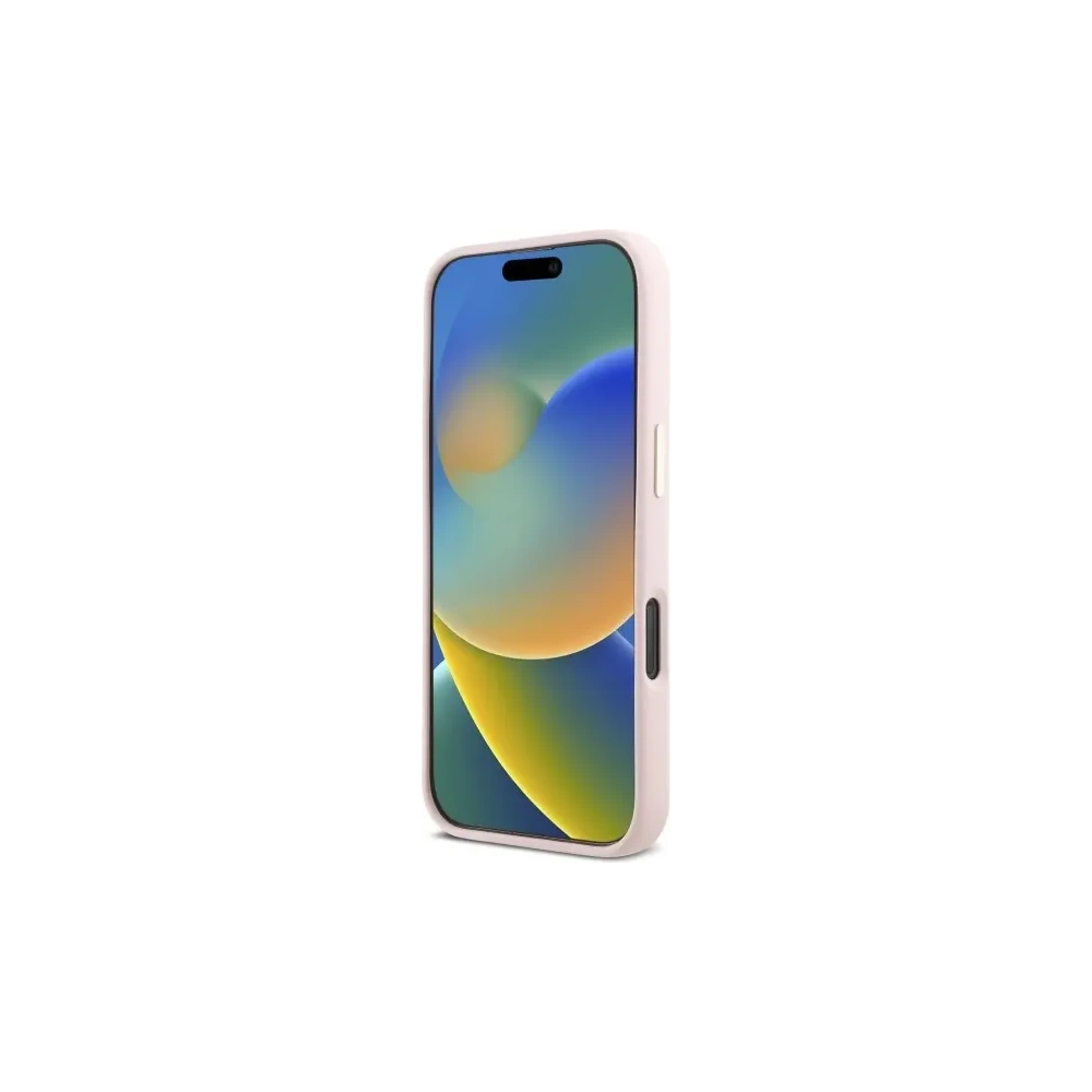 Etui Guess GUHCP16LSMBSLP Apple iPhone 16 Pro hardcase Silicone Script Metal Logo & Frame różowy/pink