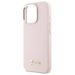 Buy Guess GUHCP16LSMBSLP Apple iPhone 16 Pro hardcase Silicone Script Metal Logo & Frame pink - GUE4099 - {ean13} - Home Screen Store Europe