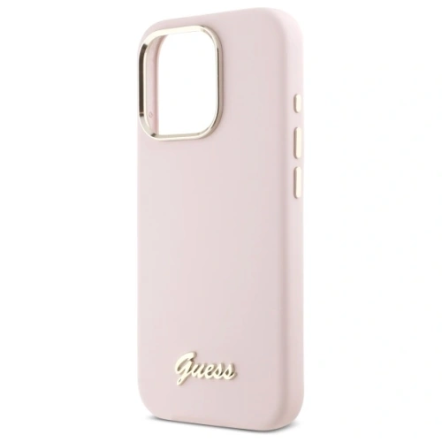 Kup Guess GUHCP16LSMBSLP Apple iPhone 16 Pro husă din silicon cu script metalic logo și cadru roz - GUE4099 - {ean13} - Sklep Home Screen