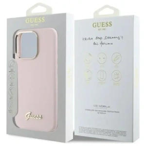 Kup Etui Guess GUHCP16LSMBSLP Apple iPhone 16 Pro hardcase Silicone Script Metal Logo & Frame różowy/pink - GUE4099 - {ean13} - Sklep Home Screen