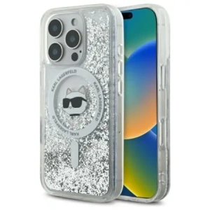 Buy Karl Lagerfeld KLHMP16LLGCHSGH Apple iPhone 16 Pro hardcase Liquid Glitter Choupette Head Magsafe transparent - KLD21797 - {ean13} - Home Screen Store Europe