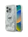 Karl Lagerfeld KLHMP16LLGCHSGH Apple iPhone 16 Pro hardcase Liquid Glitter Choupette Head Magsafe átlátszó