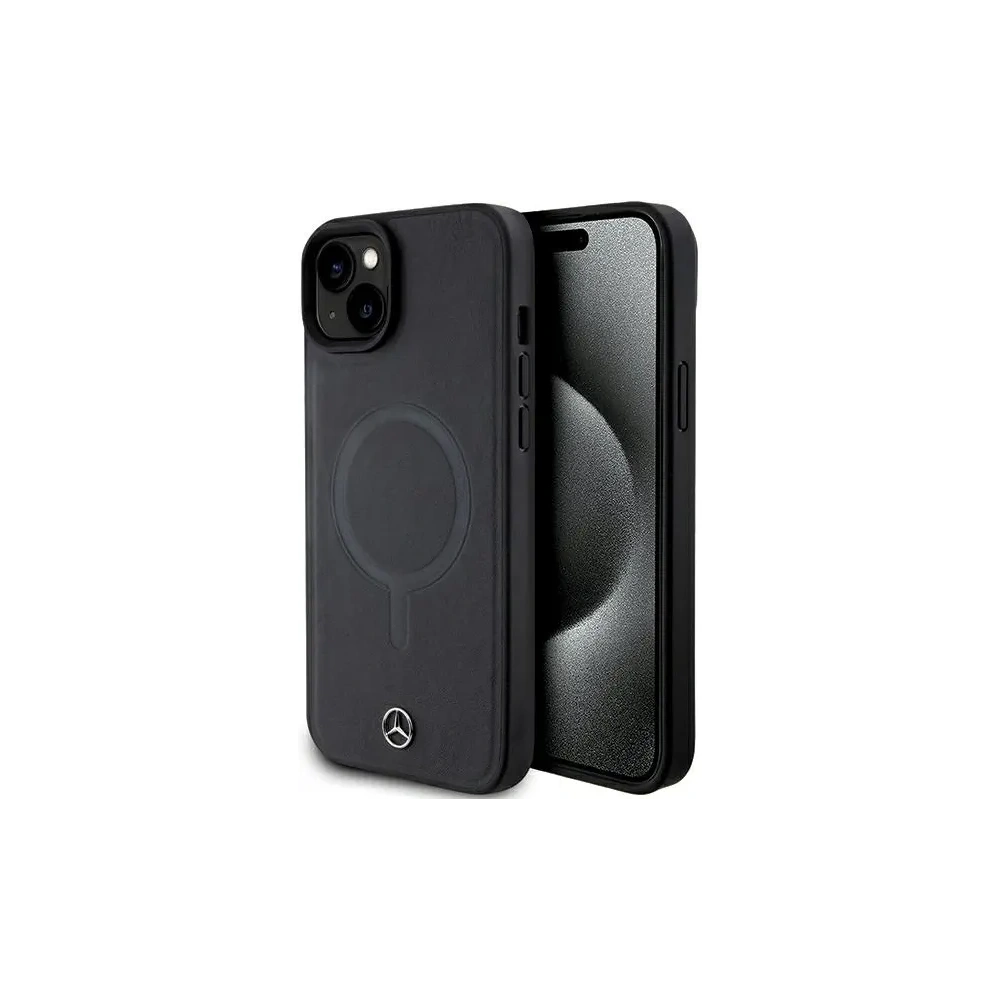 Etui Mercedes MEHMP15M23RCMK Apple iPhone 15 Plus / 14 Plus hardcase Smooth Leather MagSafe czarny/black
