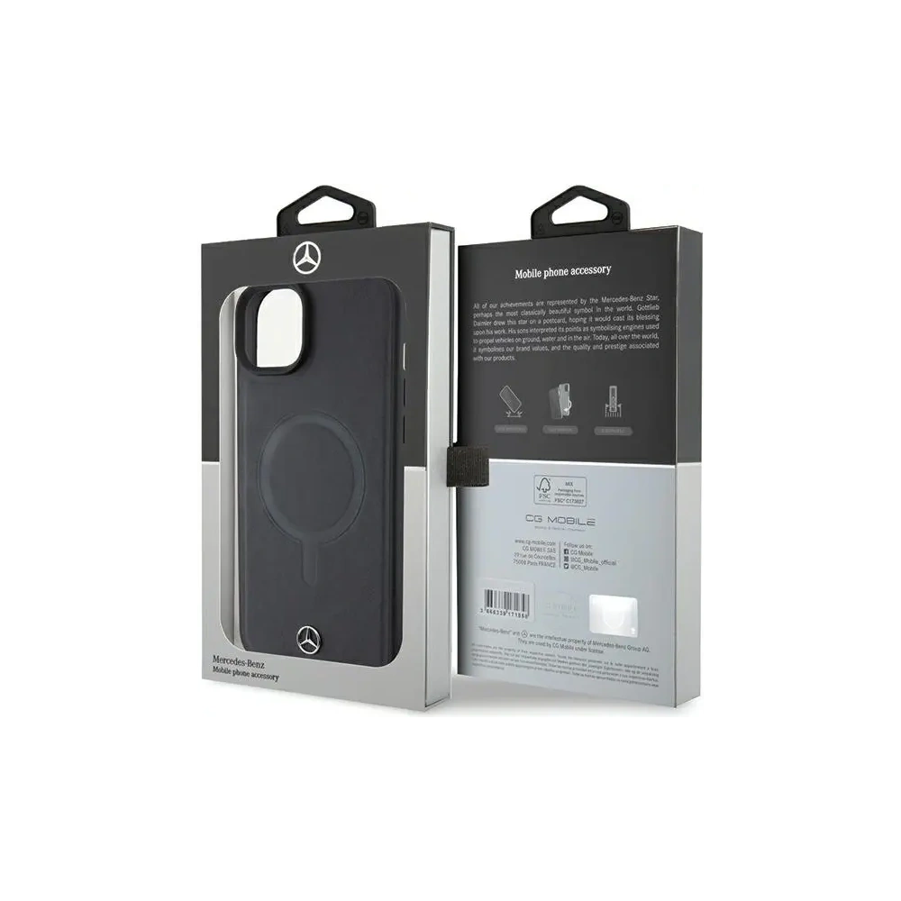 Etui Mercedes MEHMP15M23RCMK Apple iPhone 15 Plus / 14 Plus hardcase Smooth Leather MagSafe czarny/black