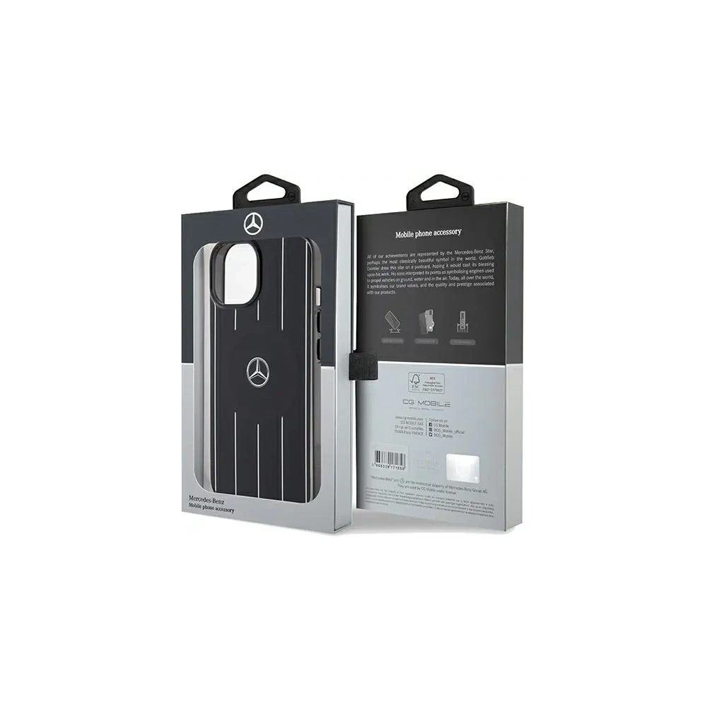 Etui Mercedes MEHMP15S23HRSK Apple iPhone 15 / 14 / 13 hardcase Double Layer Crossed Lines MagSafe czarny/black