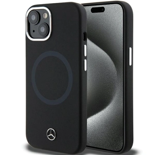 Buy Mercedes MEHMP15S23SCMK Apple iPhone 15 / 14 / 13 hardcase Silicone Bicolor MagSafe black - MRS230 - {ean13} - Home Screen Store Europe