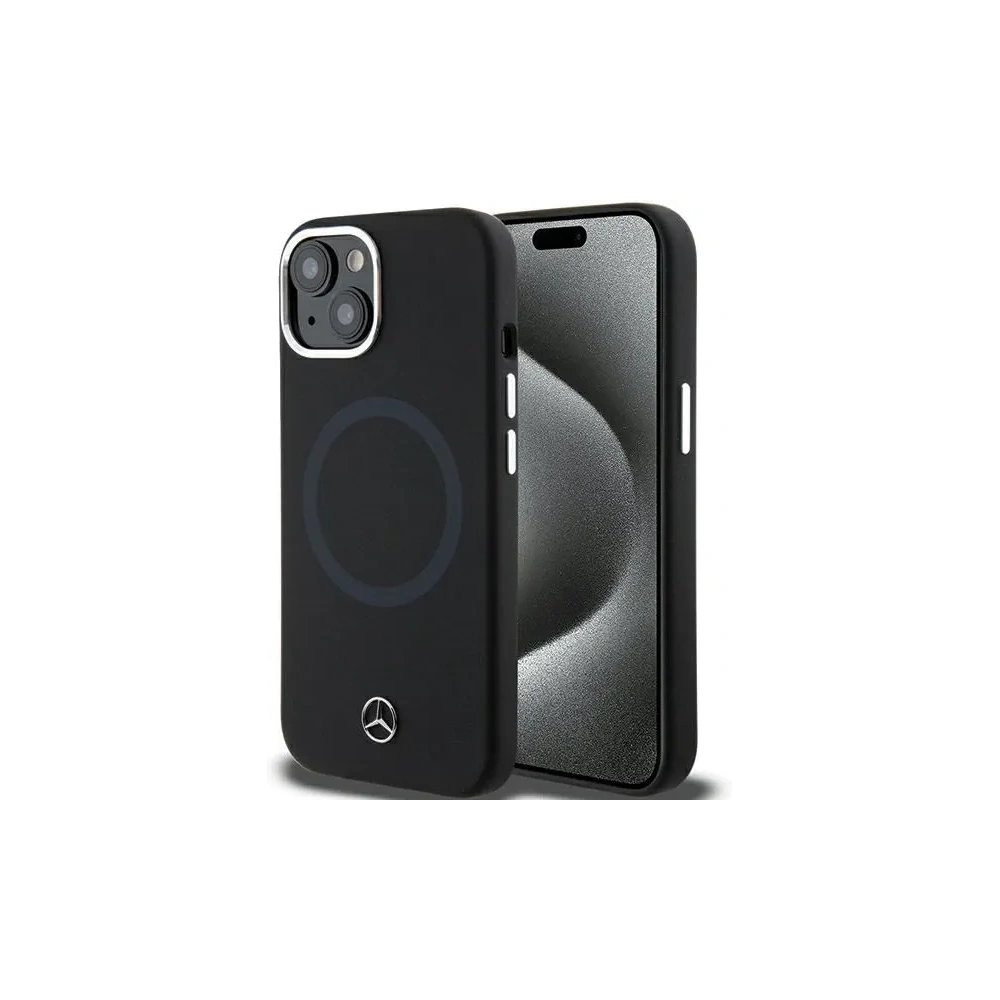 Etui Mercedes MEHMP15S23SCMK Apple iPhone 15 / 14 / 13 hardcase Silicone Bicolor MagSafe czarny/black