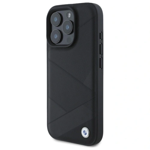Kup Etui BMW BMHCP16X23RCGPK Apple iPhone 16 Pro Max hardcase Sign Leather Crossing Lines Pattern czarny/black - BMW692 - {ean13} - Sklep Home Screen