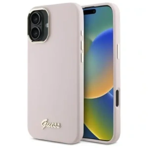 Buy Guess GUHCP16MSMBSLP Apple iPhone 16 Plus hardcase Silicone Script Metal Logo & Frame pink - GUE4101 - {ean13} - Home Screen Store Europe