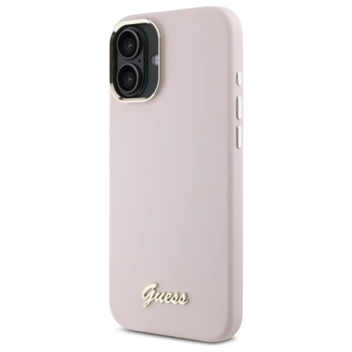 Buy Guess GUHCP16MSMBSLP Apple iPhone 16 Plus hardcase Silicone Script Metal Logo & Frame pink - GUE4101 - {ean13} - Home Screen Store Europe
