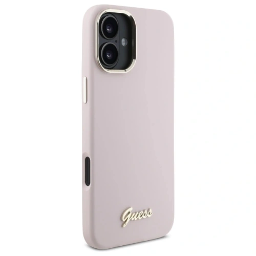 Buy Guess GUHCP16MSMBSLP Apple iPhone 16 Plus hardcase Silicone Script Metal Logo & Frame pink - GUE4101 - {ean13} - Home Screen Store Europe
