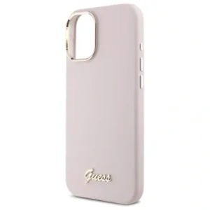 Kup Guess GUHCP16MSMBSLP Apple iPhone 16 Plus carcasă din silicon cu script metalic și ramă roz - GUE4101 - {ean13} - Sklep Home Screen