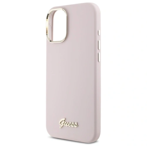 Buy Guess GUHCP16MSMBSLP Apple iPhone 16 Plus hardcase Silicone Script Metal Logo & Frame pink - GUE4101 - {ean13} - Home Screen Store Europe