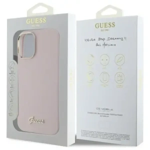 Kup Etui Guess GUHCP16MSMBSLP Apple iPhone 16 Plus hardcase silikonový Script Metal Logo & Frame růžový/pink - GUE4101 - {ean13} - Sklep Home Screen