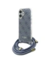Guess GUHCP16SHC4SEB Apple iPhone 16 hardcase Crossbody Cord 4G Print blue