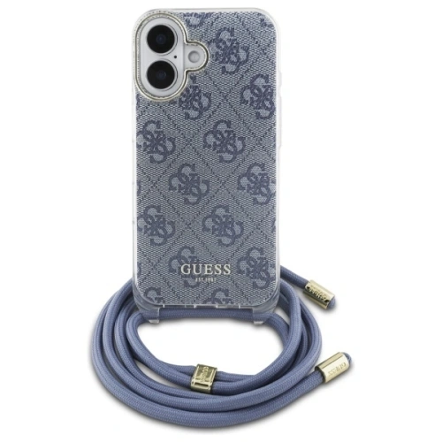 Kup Etui Guess GUHCP16SHC4SEB Apple iPhone 16 hardcase Crossbody Cord 4G Print niebieski/blue - GUE4102 - {ean13} - Sklep Home Screen