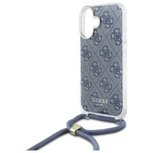 Kup Guess GUHCP16SHC4SEB Apple iPhone 16 kemény tok keresztpántos kábel 4G mintás kék - GUE4102 - {ean13} - Sklep Home Screen