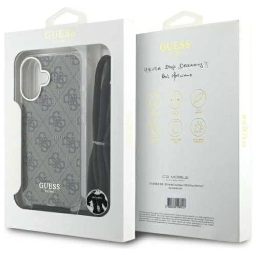 Kup Guess GUHCP16SHC4SEW Apple iPhone 16 husă rigidă Crossbody Cord 4G Print maro - GUE4103 - {ean13} - Sklep Home Screen
