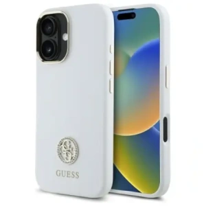 Kup Guess GUHCP16SM4DGPH Apple iPhone 16 carcasă dură din silicon cu logo strass 4G alb - GUE4104 - {ean13} - Sklep Home Screen