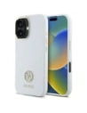 Etui Guess GUHCP16SM4DGPH Apple iPhone 16 hardcase Silicone Logo Strass 4G biały/white