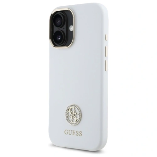 Buy Guess GUHCP16SM4DGPH Apple iPhone 16 hardcase Silicone Logo Strass 4G white - GUE4104 - {ean13} - Home Screen Store Europe