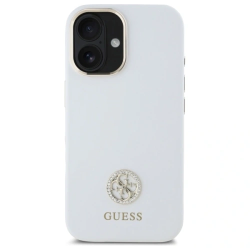 Buy Guess GUHCP16SM4DGPH Apple iPhone 16 hardcase Silicone Logo Strass 4G white - GUE4104 - {ean13} - Home Screen Store Europe