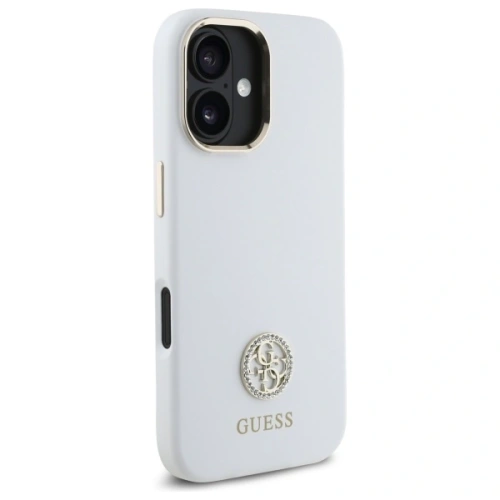 Buy Guess GUHCP16SM4DGPH Apple iPhone 16 hardcase Silicone Logo Strass 4G white - GUE4104 - {ean13} - Home Screen Store Europe