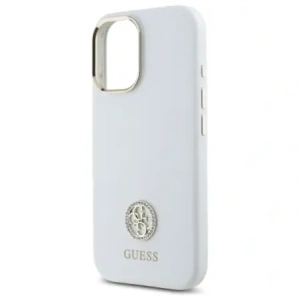 Buy Guess GUHCP16SM4DGPH Apple iPhone 16 hardcase Silicone Logo Strass 4G white - GUE4104 - {ean13} - Home Screen Store Europe