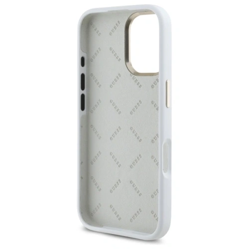Buy Guess GUHCP16SM4DGPH Apple iPhone 16 hardcase Silicone Logo Strass 4G white - GUE4104 - {ean13} - Home Screen Store Europe