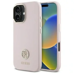 Buy Guess GUHCP16SM4DGPP Apple iPhone 16 hardcase Silicone Logo Strass 4G pink - GUE4105 - {ean13} - Home Screen Store Europe