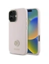 Guess GUHCP16SM4DGPP Apple iPhone 16 keménytok Szilikon Logó Strassz 4G rózsaszín