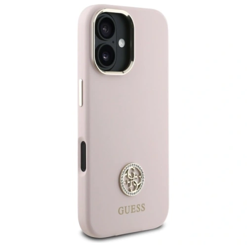 Kup Etui Guess GUHCP16SM4DGPP Apple iPhone 16 hardcase Silicone Logo Strass 4G jasnoróżowy/pink - GUE4105 - {ean13} - Sklep Home Screen