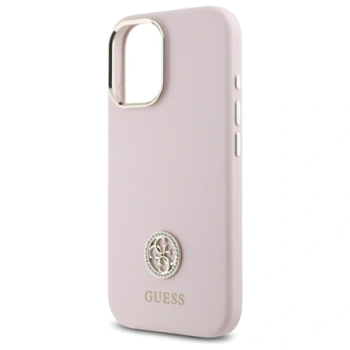 Kup Etui Guess GUHCP16SM4DGPP Apple iPhone 16 hardcase Silicone Logo Strass 4G jasnoróżowy/pink - GUE4105 - {ean13} - Sklep Home Screen
