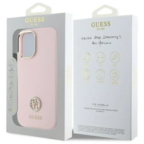 Buy Guess GUHCP16SM4DGPP Apple iPhone 16 hardcase Silicone Logo Strass 4G pink - GUE4105 - {ean13} - Home Screen Store Europe