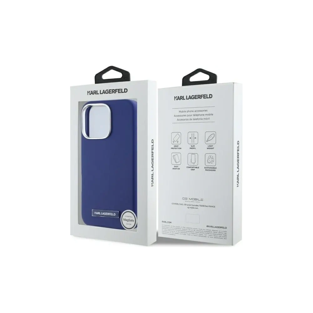 Etui Karl Lagerfeld KLHMP16LPGMSRPB Apple iPhone 16 Pro hardcase FW Metal Plate MagSafe niebieski/blue