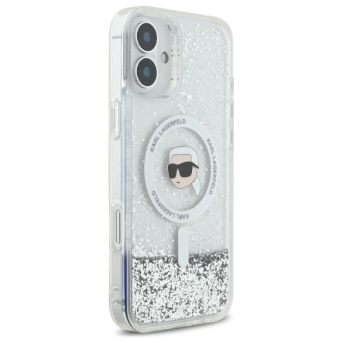 Buy Karl Lagerfeld KLHMP16MLGKISGH Apple iPhone 16 Plus hardcase Liquid Glitter Karl Head Magsafe transparent - KLD21803 - {ean13} - Home Screen Store Europe