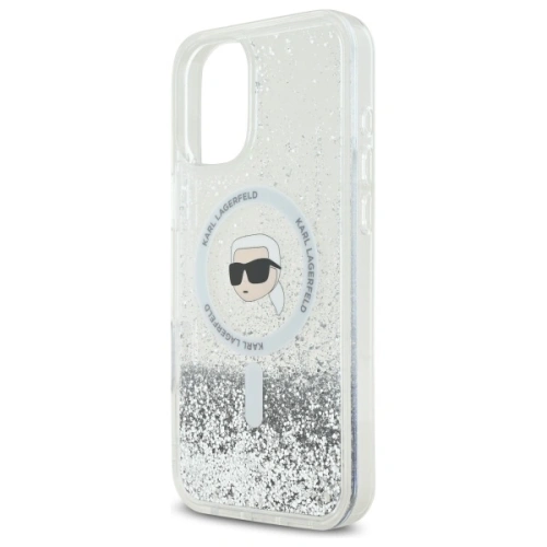 Buy Karl Lagerfeld KLHMP16MLGKISGH Apple iPhone 16 Plus hardcase Liquid Glitter Karl Head Magsafe transparent - KLD21803 - {ean13} - Home Screen Store Europe