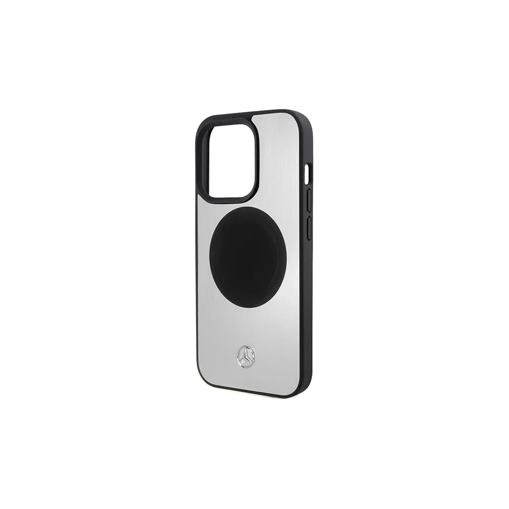 Etui Mercedes MEHMP15X23ACMS Apple iPhone 15 Pro Max hardcase Leather&Alu MagSafe srebrny/silver