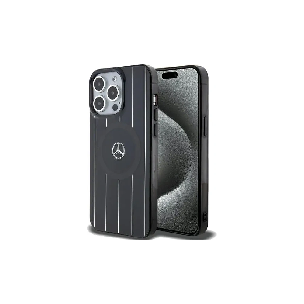 Etui Mercedes MEHMP15X23HRSK Apple iPhone 15 Pro Max hardcase Double Layer Crossed Lines MagSafe czarny/black