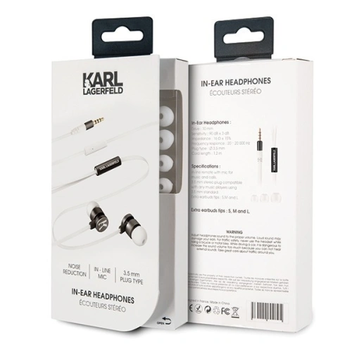 Kup Karl Lagerfeld căști KLEPWIWH alb-negru/white&black 3,5mm - KLD253WHTBLK - {ean13} - Sklep Home Screen