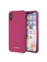 Guess Apple Tasche GUHCPXLSGLPI iPhone X/XS rosa/rosa Hartschalenetui Silikon