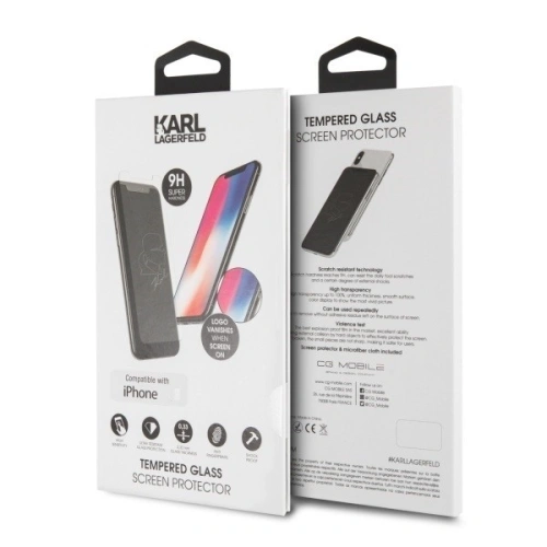 Kup Karl Lagerfeld iPhone Xs Max KLTGMI65TR Silohouette Magic Logo gehärtetes Glas - KLD255 - {ean13} - Sklep Home Screen