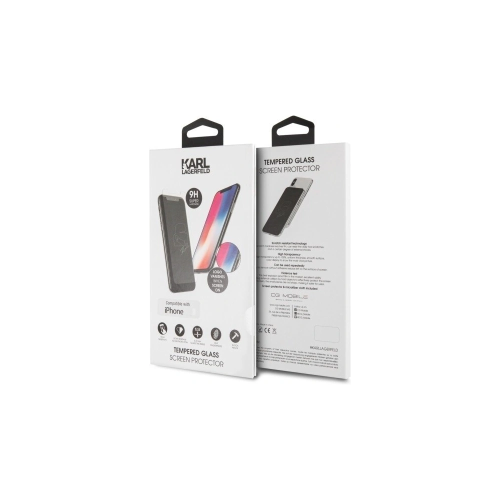 Karl Lagerfeld szkło hartowane iPhone Xs Max KLTGMI65TR Silohouette Magic Logo