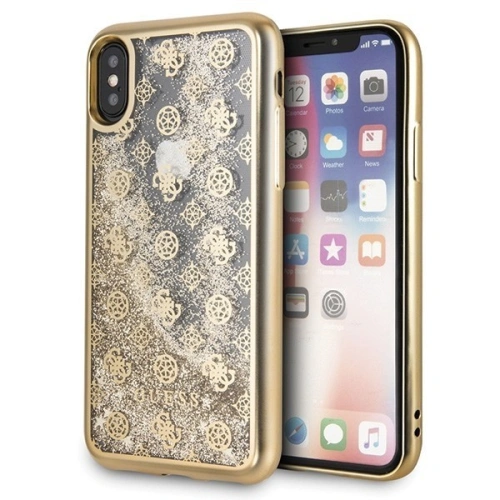 Kup Etui Guess GUHCPXPEOLGGO Apple iPhone X/XS auriu/case hard 4G Peony Liquid Glitter - GUE334GLD - {ean13} - Sklep Home Screen