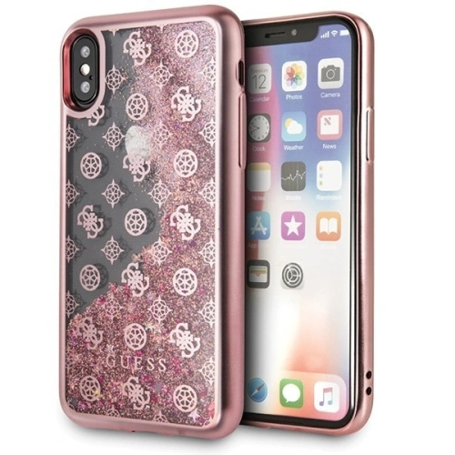 Kup Etui Guess GUHCPXPEOLGPI Apple iPhone X/XS růžový/pink hard case 4G Peony Liquid Glitter - GUE335PNK - {ean13} - Sklep Home Screen