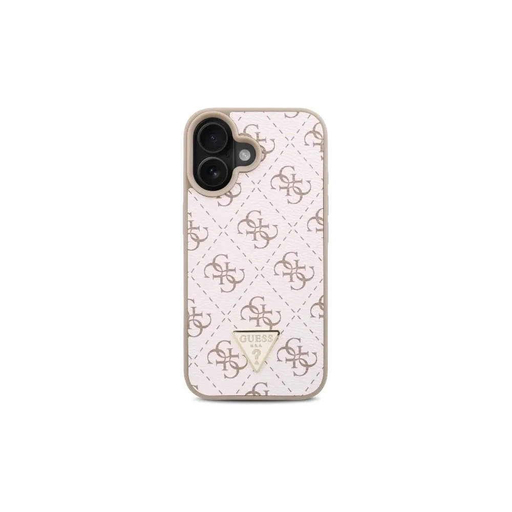 Etui Guess GUHCP16SPG4GPH Apple iPhone 16 hardcase New 4G Triangle biały/white