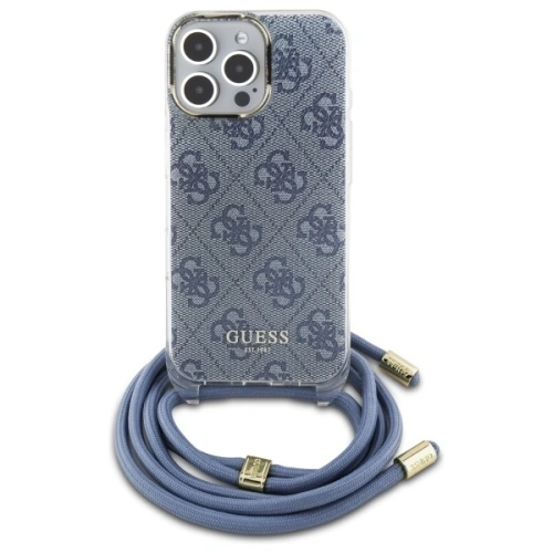 Kup Etui Guess GUHCP16XHC4SEB Apple iPhone 16 Pro Max hardcase Crossbody Cord 4G Print modrý/blue - GUE4107 - {ean13} - Sklep Home Screen