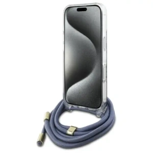 Kup Guess GUHCP16XHC4SEB Apple iPhone 16 Pro Max husă dură Crossbody Cord 4G Print albastru - GUE4107 - {ean13} - Sklep Home Screen