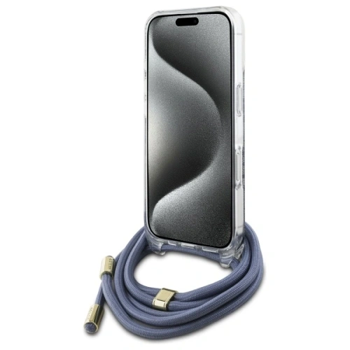Kup Guess GUHCP16XHC4SEB Apple iPhone 16 Pro Max husă dură Crossbody Cord 4G Print albastru - GUE4107 - {ean13} - Sklep Home Screen