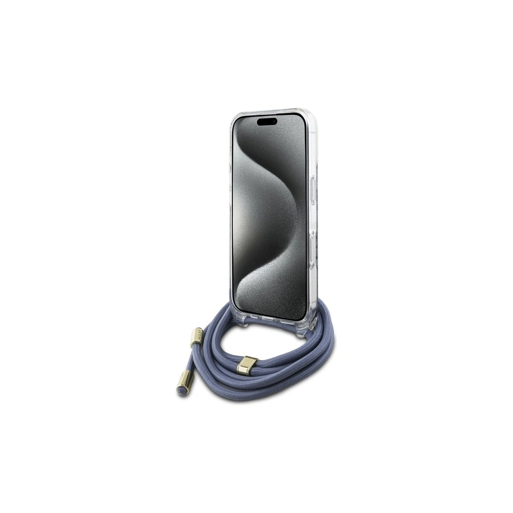 Etui Guess GUHCP16XHC4SEB Apple iPhone 16 Pro Max hardcase Crossbody Cord 4G Print niebieski/blue